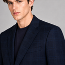 Abito uomo sartoriale drop 7 2 bottoni a quadri blu elegante - slim fit | Made in Italy