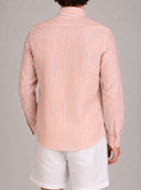 Camicia uomo in cotone e lino rigata collo francese – slim fit