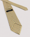 Cravatta uomo 3 pieghe in seta twill giallo burro fantasia floreale