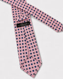 Cravatta uomo 3 pieghe in seta twill fantasia geometrica rosa