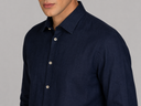 Camicia uomo in puro lino collo francese tinta unita – slim fit