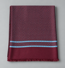 Sciarpa uomo in pura lana e seta bordeaux con fantasia geometrica