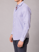 Camicia uomo in lino e cotone rigata collo francese – slim fit