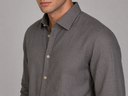 Camicia uomo in puro lino collo francese tinta unita – slim fit