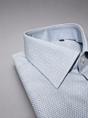 Camicia uomo Bagariny sartoriale in cotone con microfantasia azzurra – regular fit