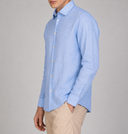 Camicia uomo in puro lino collo francese tinta unita – slim fit