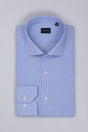 Camicia uomo Bagariny sartoriale in cotone stretch millerighe - slim fit