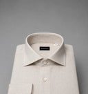 Camicia uomo Bagariny collo francese in lino e cotone tinta unita – regular fit