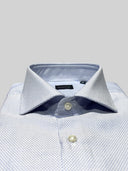 Camicia uomo Bagariny sartoriale in cotone stretch strutturato a micro tessitura blu - slim fit