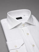 Camicia uomo Bagariny collo francese in lino e cotone tinta unita – regular fit