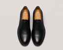 Scarpe derby uomo in pelle crust nera con suola in cuoio - Made in Italy | Antica Sartoria Napoletana
