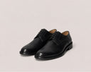 Scarpe derby uomo in pelle crust nera con suola in cuoio - Made in Italy | Antica Sartoria Napoletana