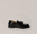 Mocassino classico uomo con nappine in pelle abrasivata nera - Made in Italy | Antica Sartoria Napoletana