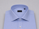 Camicia uomo Bagariny sartoriale in cotone millerighe azzurro - regular fit