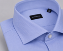 Camicia uomo Bagariny sartoriale in cotone millerighe azzurro - regular fit
