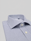 Camicia uomo Bagariny sartoriale in cotone Oxford micro quadretto blu – slim fit