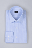 Camicia uomo Bagariny sartoriale in cotone riga larga - regular fit