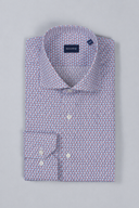 Camicia uomo Bagariny sartoriale in cotone popeline stretch con microdisegni – slim fit