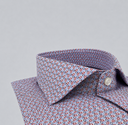 Camicia uomo Bagariny sartoriale in cotone popeline stretch con microdisegni – slim fit