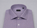 Camicia uomo Bagariny sartoriale in cotone popeline stretch con microdisegni – slim fit