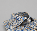 Camicia uomo Bagariny sartoriale in cotone popeline stretch con microfantasia - slim fit