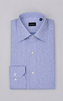 Camicia uomo Bagariny sartoriale in cotone Oxford micro quadretto blu – regular fit