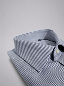 Camicia uomo Bagariny sartoriale in cotone Oxford micro quadretto blu – regular fit