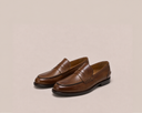 Mocassino classico Antica Sartoria Napoletana in pelle liscia marrone