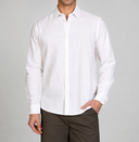 Camicia uomo in puro lino collo francese tinta unita – slim fit