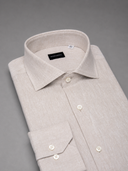 Camicia uomo Bagariny collo francese in lino e cotone tinta unita – regular fit