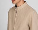 Giacca uomo in lino e cotone collo coreano con zip – slim fit
