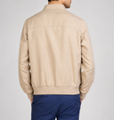 Giacca uomo in lino e cotone collo coreano con zip – slim fit