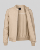 Giacca uomo in lino e cotone collo coreano con zip – slim fit