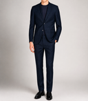 Abito uomo sartoriale drop 7 2 bottoni a quadri blu elegante - slim fit | Made in Italy