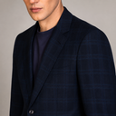 Abito uomo sartoriale drop 7 2 bottoni a quadri blu elegante - slim fit | Made in Italy