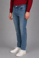 Jeans uomo 5 tasche in denim leggero chiaro