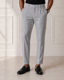 Pantalone sartoriale uomo con pinces in fresco lana drop 6 - regular fit