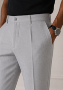 Pantalone sartoriale uomo con pinces in fresco lana drop 6 - regular fit