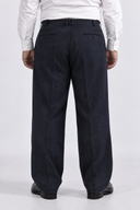 Pantalone classico sartoriale uomo in flanella di lana con pinces drop 0 - oversize fit