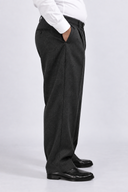 Pantalone classico sartoriale uomo in flanella di lana con pinces drop 0 - oversize fit