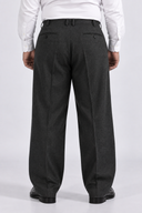 Pantalone classico sartoriale uomo in flanella di lana con pinces drop 0 - oversize fit