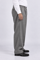 Pantalone classico sartoriale uomo in flanella di lana con pinces drop 0 - oversize fit