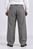 Pantalone classico sartoriale uomo in flanella di lana con pinces drop 0 - oversize fit