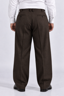 Pantalone classico sartoriale uomo in flanella di lana con pinces drop 0 - oversize fit