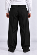 Pantalone classico sartoriale uomo in flanella di lana con pinces drop 0 - oversize fit