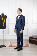 Smoking Uomo Elegante con Rever in Raso e Gilet Doppiopetto – Regular Fit