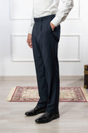 Pantalone sartoriale uomo in fresco lana Tasmania con pinces drop 4 - regular fit