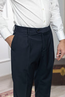 Pantalone sartoriale uomo in fresco lana Tasmania con pinces drop 4 - regular fit