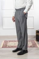 Pantalone sartoriale uomo in fresco lana Tasmania con pinces drop 4 - regular fit