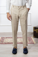 Pantalone sartoriale uomo in puro lino drop 6 - regular fit